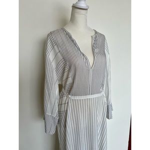 Zara Draped Striped Midi Dress